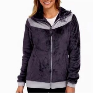 The north face fuzzy full zip hooded jacket Womens small